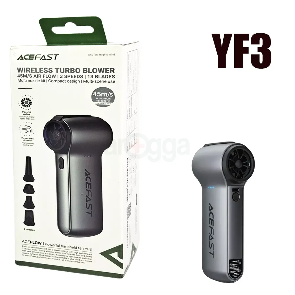 Acefast YF3 Powerful Wireless Turbo Blower Fan with Multi-Nozzle Kit
