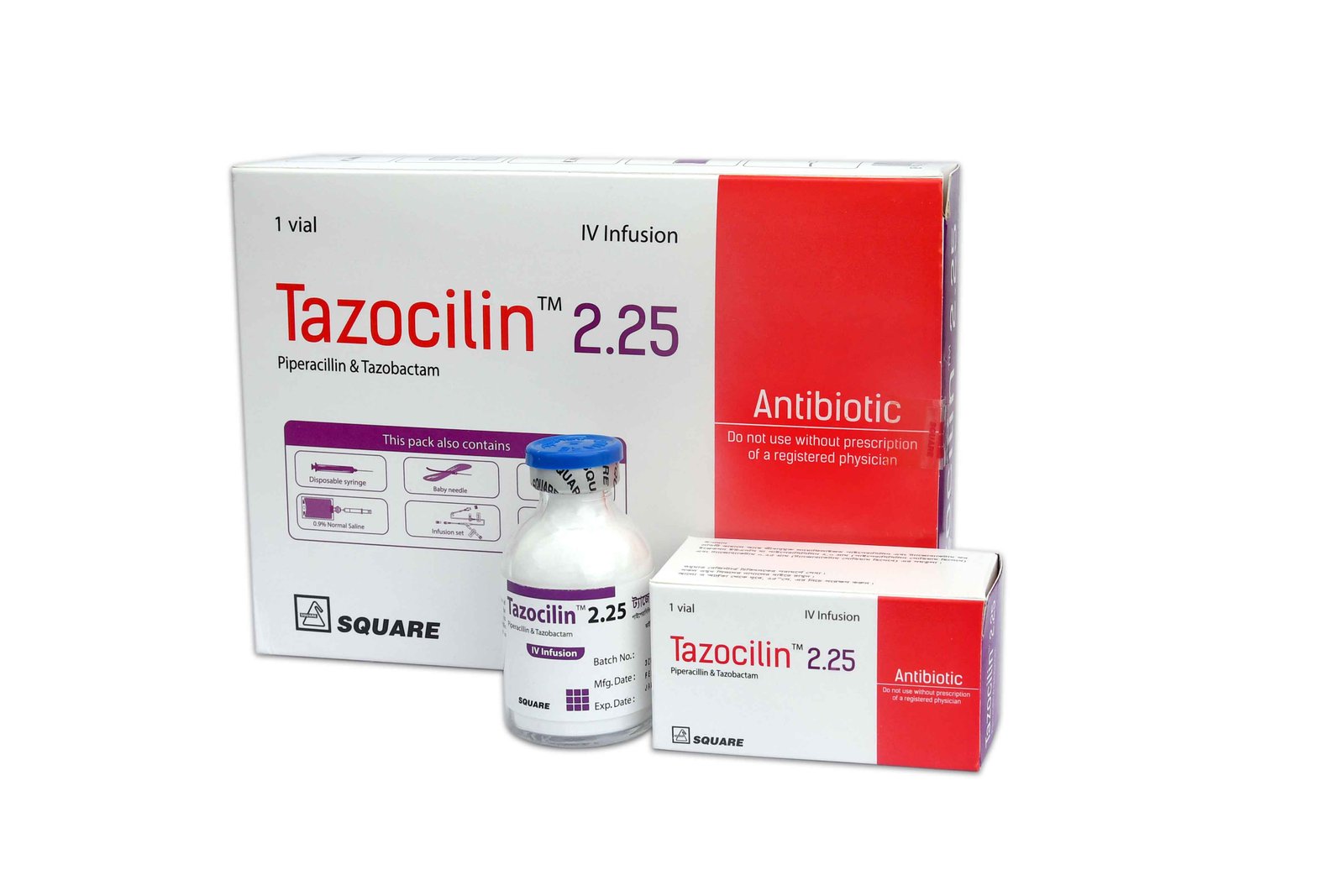 Tazocilin (2 gm+0.25 gm)/vial